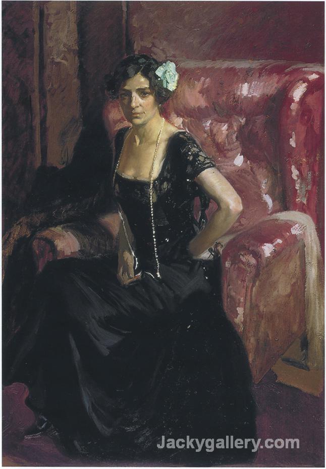 Clotilde in an Evening Dress by Joaquin Sorolla y Bastida paintings reproduction